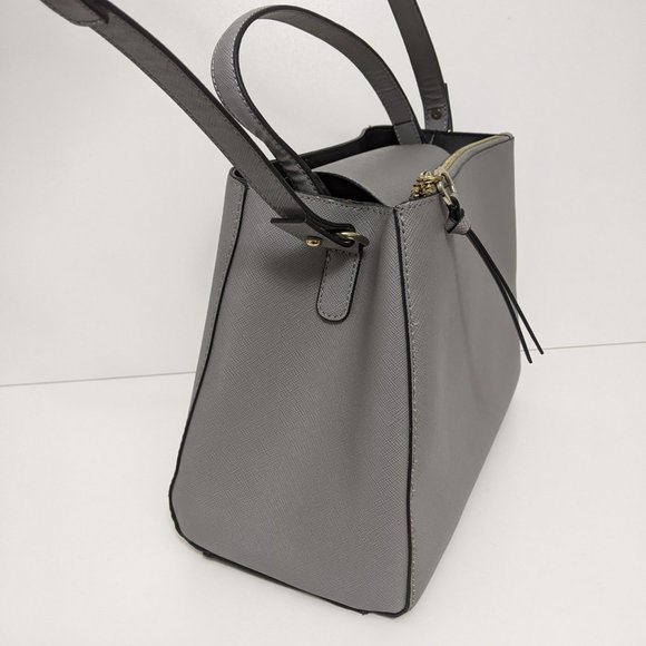 Zara Basic Collection Gray Handbag Crossbody Adjustable Button Closure Pocket - Picture 3 of 16